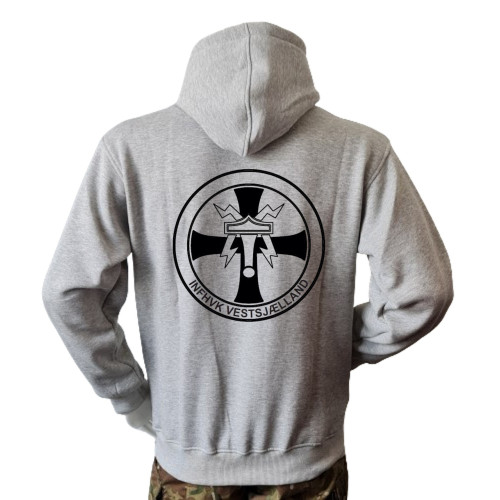Lancer Hoodie, Grå med INFHVK Vestsjælland, tryk på ryg