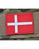 Dannebrog, stor med Velcro, Rød/hvid