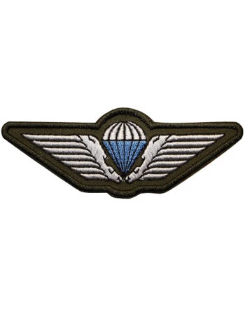 Danish Army Parawing, Iron-on, Olive/white/blue