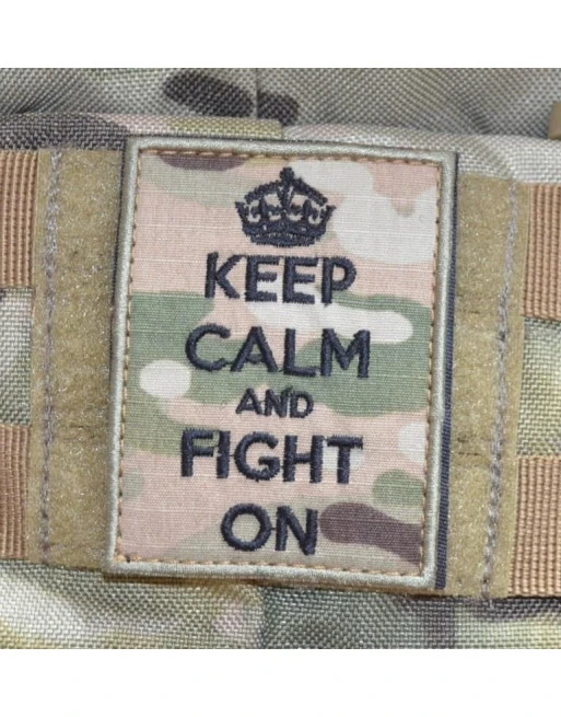 KEEP CALM and FIGHT ON Patch - MultiCam med velcro KEEP CALM and FIGHT ON Patch - MultiCam med velcro