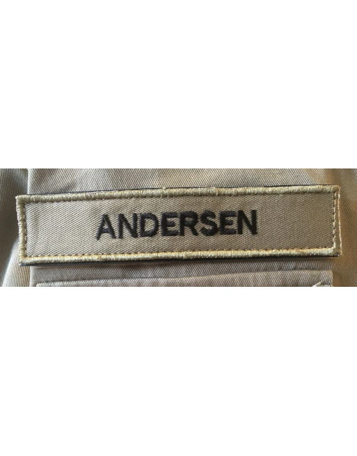 4 stk. Navnemærke på velcro - MTS-Khaki med sort tekst 4 stk. Navnemærke på velcro - MTS-Khaki med sort tekst