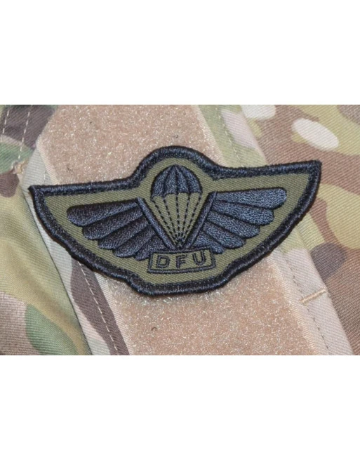 DFU Faldskærmsvinge, oliven/sort, Velcro DFU Faldskærmsvinge, oliven/sort, Velcro