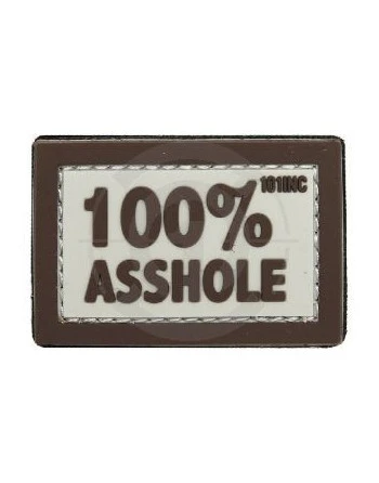 100% Asshole 3D PVC Patch, Sand/Green