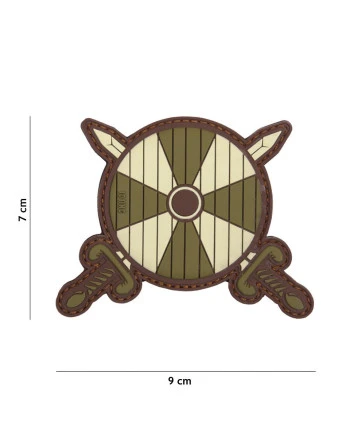 Viking Skjold og Svær PVC Patch, Brun