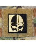 Viking Hjelm Patch - Sort/Khaki, 5x5cm