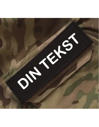 4 STK "DIN TEKST" Ærmemærke på Velcro